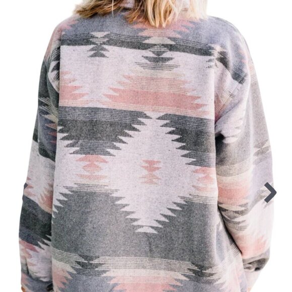 Blakeley At Your Best Charcoal Gray Aztec Shacket Size S - Picture 6 of 9